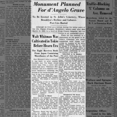 A Monument Planned For D'Angelo Grave - Daily Eagle