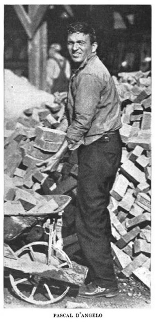A photo of Pascal D'Angelo at his brick factory job