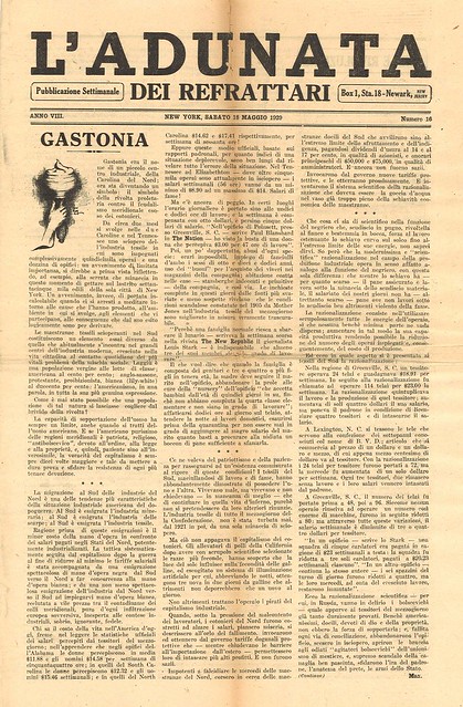 A page of the L'ADUNATA DEI REFRATTARI